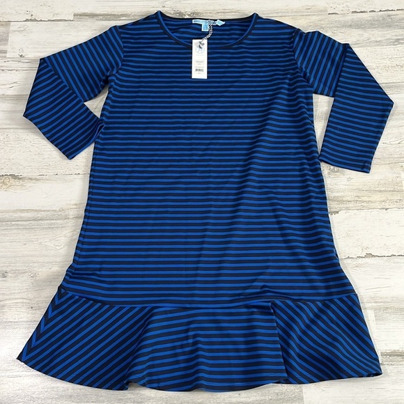 Draper James Stripe Tulip Long Sleeve Dress Size Small NWT - Picture 3 of 9